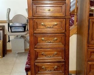 Solid wood lingerie chest (matches four poster bed) drawers have dove tails