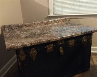 Antique Trunk With Optional Marble Top