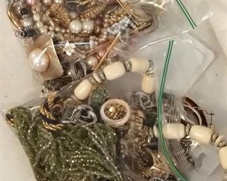 Lots Of Bags Of Costume Jewelry