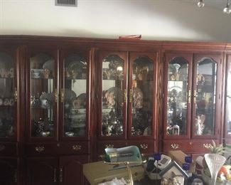 This china hutch is 5 individual lighted pieces. You can buy one or all. Solid wood beautiful.