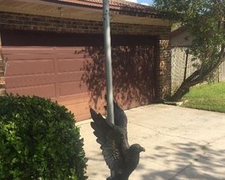 Yes, you see this right. It is an Eagle Flag Pole.