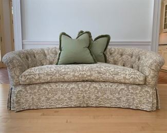 Custom Made Tufted Rounded Back Sofa 