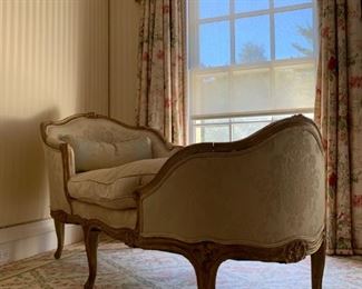 19th Century Chaise, Custom Upholstered