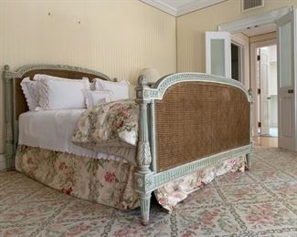 Louis XVI Hand Carved Hand Painted Bed, QUEEN