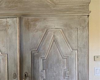 Grey Washed Armoire on Stand