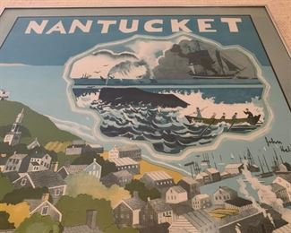 1930's Nantucket Railroad Lithograph, Printed by Kellogg Co NY