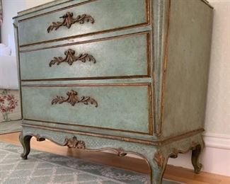 Faux Marble Top Regency Three Drawer Chest