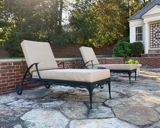 Brown Jordan Adjustable Chaise with Wheels, Set of SIX