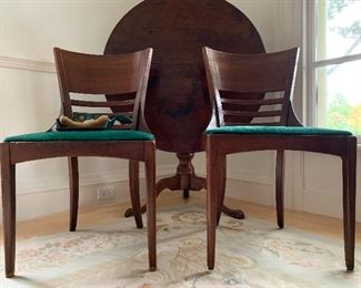 Mahogany Accent Chairs, Mahogany Tilt Top Table