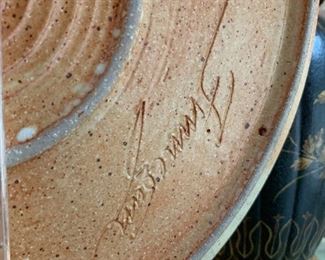 Stoneware Platter Signed Finnegan