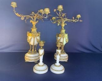 Brass and Marble Candle holders