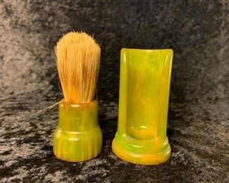 Vintage Bakelite shaving brush with stand