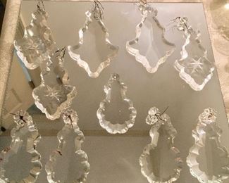 Nice selection of various size and shape crystal chandelier prisms