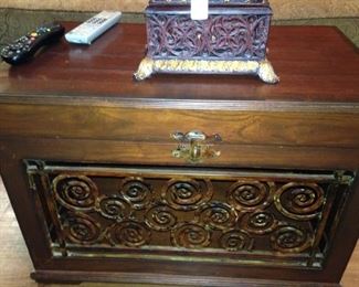 Intricately carved antique chest