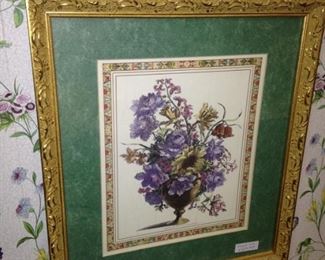 Classic framed and matted botanical