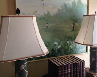 Matching lamps - shades with braided detailing