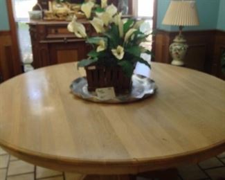 Large round antique oak table