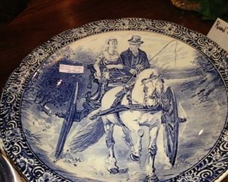 Large Delft plate by Boch   (Delft Blue is a general term now used for Dutch tin-glazed earthenware.)
