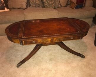 Leather Top Coffee Table