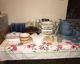 Corning Ware, Marcrest Oven Ware, PowderBlue Fiesta Dinnerware