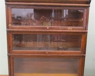 Oak 3 Section Stacking Bookcase w/Drawer