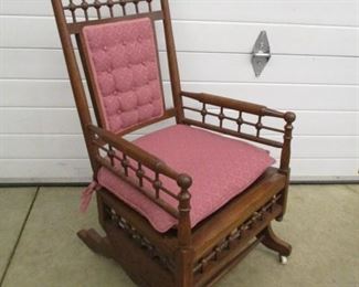 Oak Stick & Ball Platform Rocker