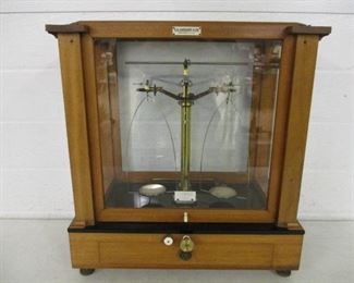 Mahogany Case Scientific Balance Scale