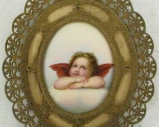 Miniature Hand Painted Angel On Porcelain
