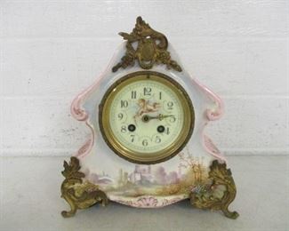 French Porcelain Cased Mantle Clock