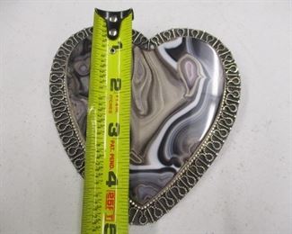 Large Sterling Silver & Agate Pendant/Brooch