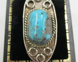 Southwest Silver & Turquoise Ring - Size 6