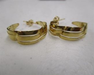 14K Yellow Gold Pierced Earrings