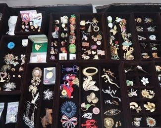 Brooches and pins.