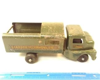 vintage structo telephone company steel toy truck