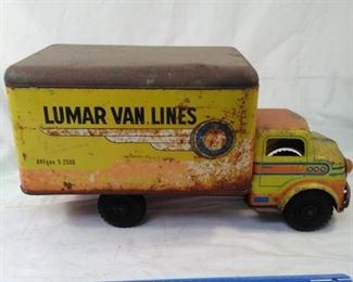 vintage 1950s Marx Lumar Van Lines toy truck