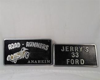 Car club plaques plates