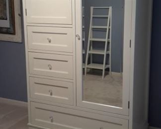 Pottery Barn armoire with tons of storage. 