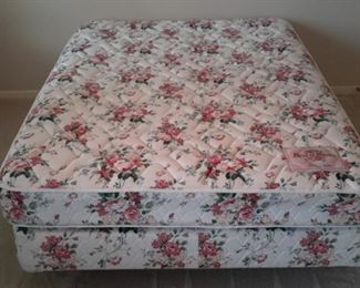 Queen Restonic Bed of Roses mattress and box springs