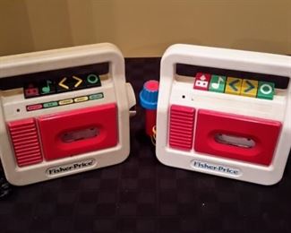 Fisher-Price 1990's toy tape recorders. Unknown if working.