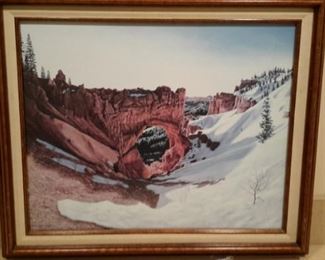 "Natural Bridge" print from a painting by Turning Bear Mason.