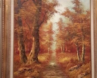 Large original painting "Fall Landscape" by D. Armor.