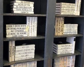 Primitive Blue Shelving Unit, Quotable Books