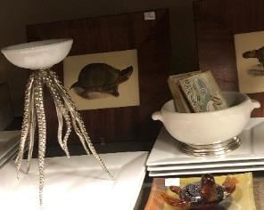 Octopus Bowl, Square Plates, Antique Turtle Prints, Glass Turtles, Turtle Plates