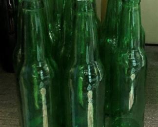Vintage Green Glass Bottles