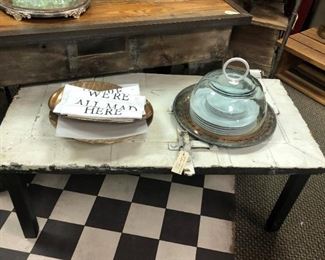 White Fire Door Coffee Table, Barcelona Dome