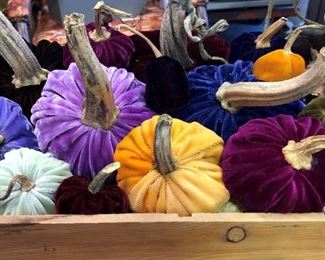 Handmade Velvet Pumpkins Assorted Sizes