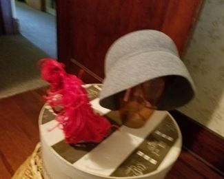 downton abby hat and red feather hat