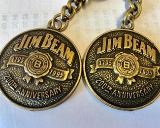 Jim Beam anniversary keychains 