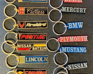 Hundreds of 1970s car keychains 