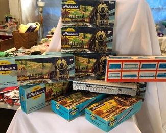 Train parts in boxes 